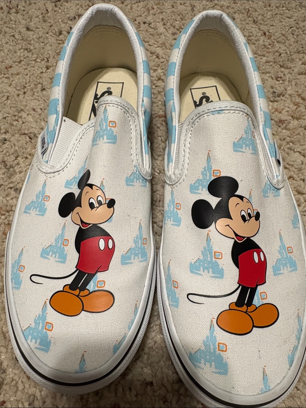 Vans Disney Mickey Mouse Slip-On Sneakers - White, Black, Red & Orange